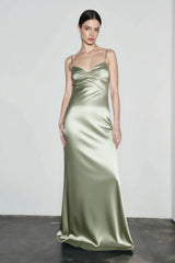 Draped Maxi Silk Dress