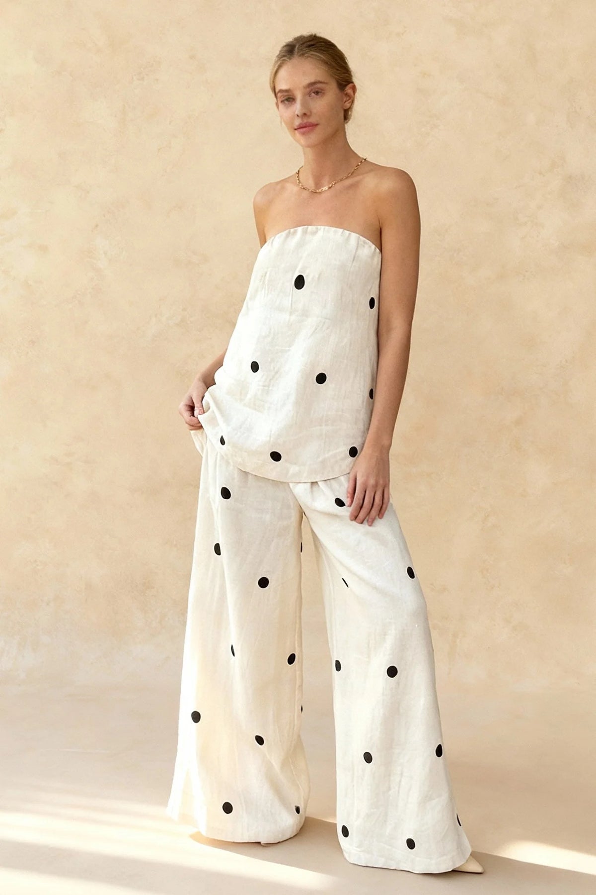 Cotton Polka Dot Tank Two Pieces Set