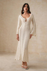 Solid Knit Beach Boho Dress