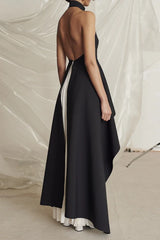 Halter Neck Pleated Prom Dress