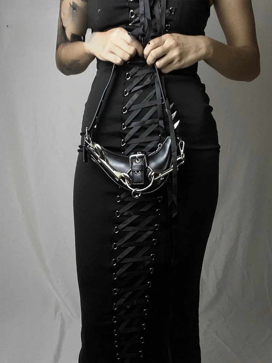 Gothic Lolita Y2K Harajuku Punk Steampunk Japanese Rivet Crossbody Bag
