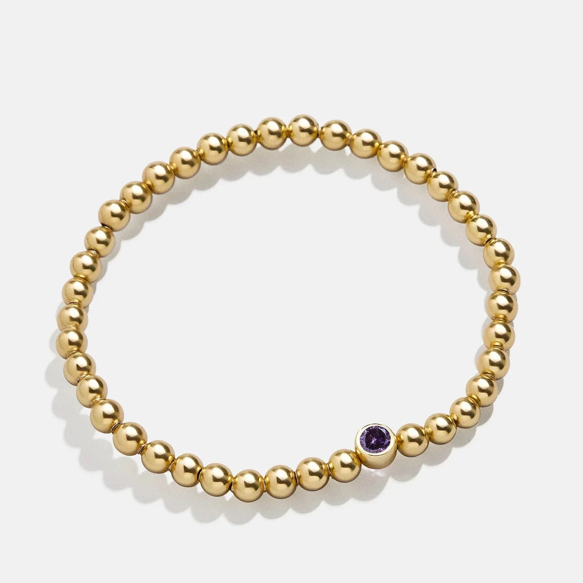 18K Gold Birthstone Pisa Bracelet - Light Amethyst