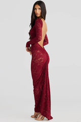 Lace Backless Long Sleeve Lace Dress