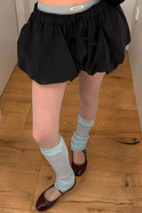 Bubble Hem Elastic Waist Shorts
