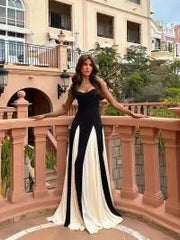 Gradient Pleated Hollow Strap Midi Dress