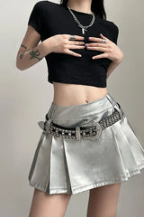 High Waist Pleated Bodycon Skirt