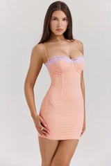 Elegant Mesh Color Block Lace Dress