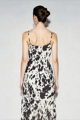 Vintage Floral High-Waist Slip Dress