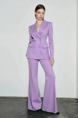 Purple Double Breasted Pant Suit