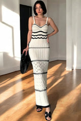 Sheer Hollow Out Tank Split Mermaid Boho Dress