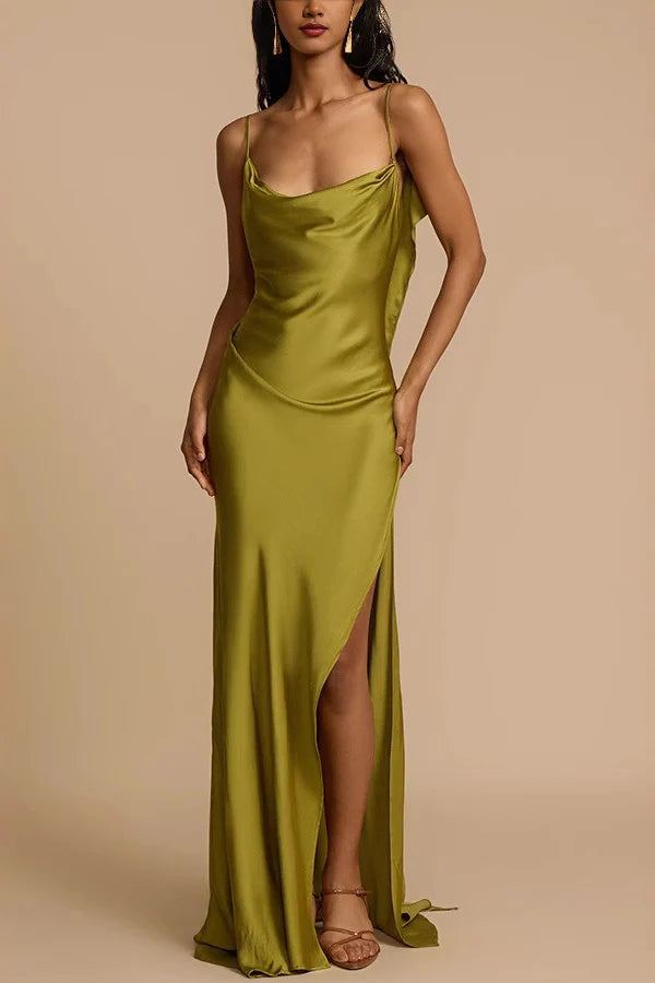 Cami Split Silk Dress