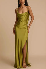 Cami Split Silk Dress