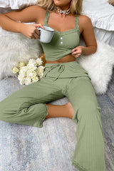 Lace Bralette Lounge Pants Pajama Sets