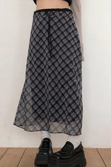 Vintage Tartan High Waist A-Line Skirt