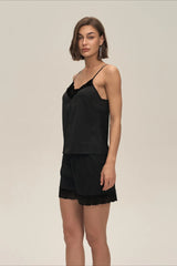 Lace Trim Cami Shorts Pajama Set