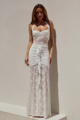 Halter Backless Sleeveless Bodycon Lace Dress