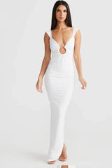 Slit V-Neck Bodycon Dress
