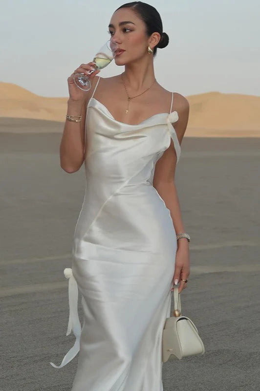 Cami Backless  Maxi Silk Dress