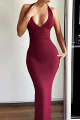 Halter Sleeveless Backless  Bodycon Dress