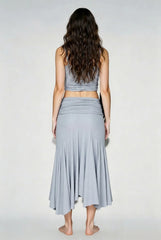 Fold Over One Shoulder Maxi Knit Set