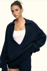 Slouchy V-Neck Sweater Set Knit Set