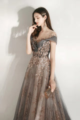 V Neck Beaded Ball Gown Prom Dress