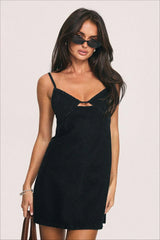 Low Cut Spaghetti Strap Denim Dress