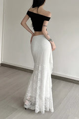 High Waist Draped Cocktail Skirt