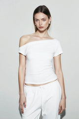 Skew Collar Slim Fit Tee Strapless