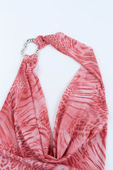 Animal Print Cowl Neck Birthday Dress