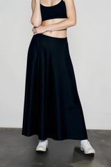 Satin High Waist Circle Maxi Skirt